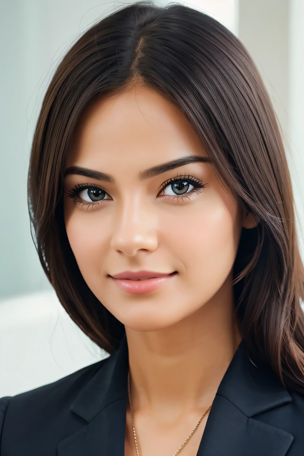 Create A professional Girl realistic image who is working as HR.