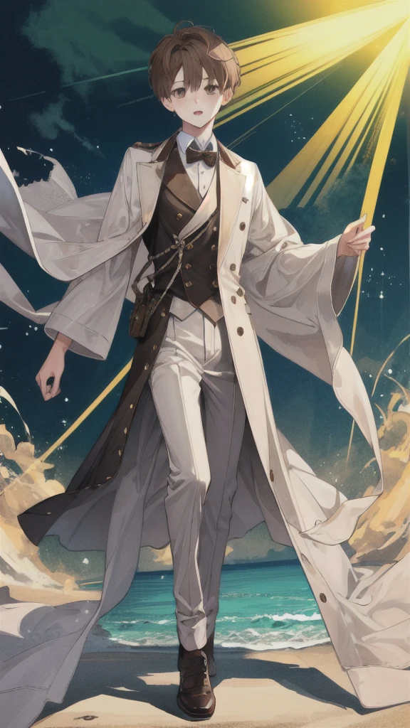 1boy, idol, short hair, brown hair, brown eyes, full body,