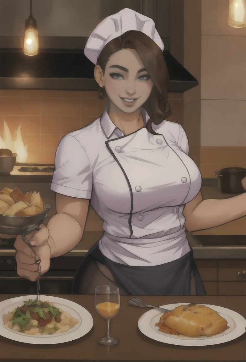 sexy chef woman dinner serving school underwear