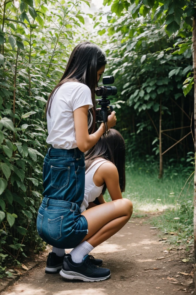 Secretly filming a girl peeing