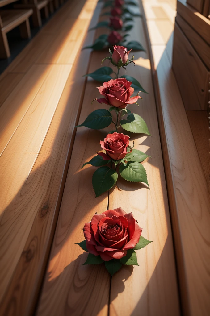 A blooming rose in the middle