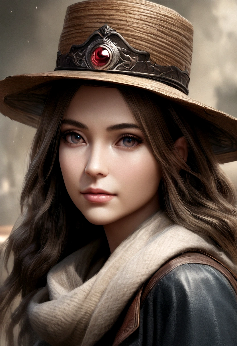 Aravud women，Long hair，Wearing a hat and scarf, realistic digital art 4k, realistic digital art 4k, Soft portrait shots 8 k, photorealistic art style, photoReal beautiful face, Realistic Portraits, Beautiful digital artwork, Real beautiful face, realistic art style, 3D Rendering Character Art 8k, beautiful realistic face, Stunningly realistic graphics