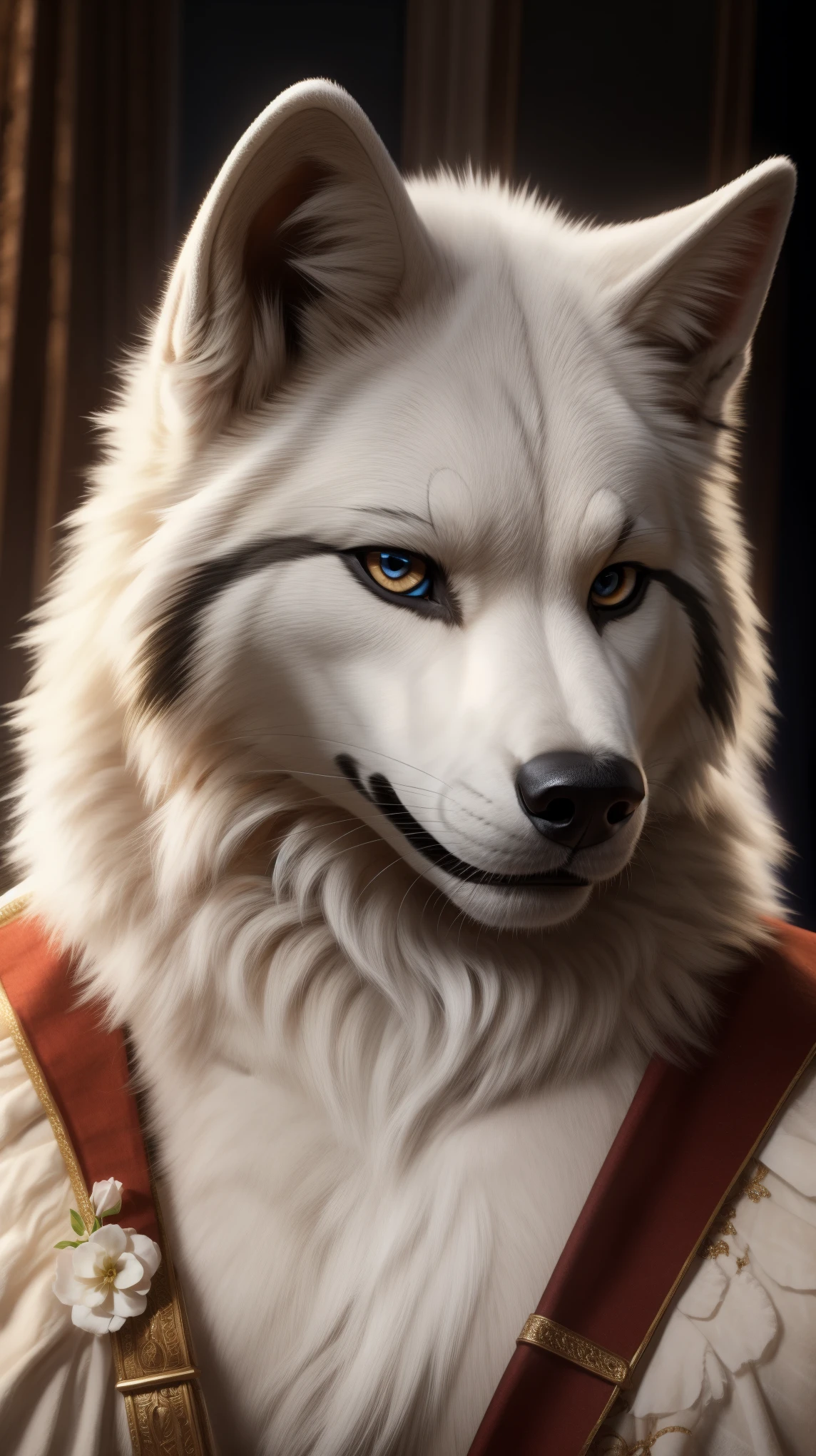 White wolf Looking at the viewer 