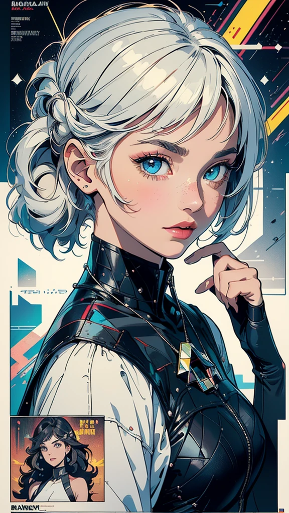(((masterpiece, highest quality))),(((solo:1.2))),(((1girl:1.2))),32k wallpaper, very detailed, poster, vintage science fiction, 1960s,(((((geometric cinematic movie poster))))), (bauhaus), shape,(((abstract))), mid century modern, movie poster, vintage, Perfect Lady,1970's, halftone, speech bubble,(((portfolio,Close-up))),(((various angle))),(((bust up))),((highlight)),Vast landscape,((((heterochromia)))),(((complete. detailed face))),(((Extremely talented))),(((most complecated machine)))