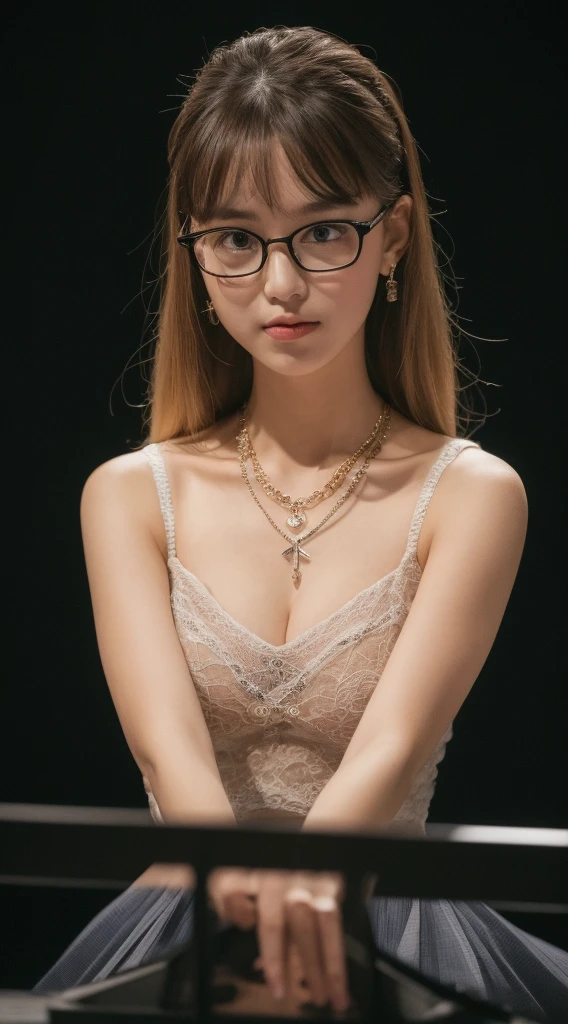 ((Highest quality, 8k, masterpiece: 1.3)), sharp: 1.2, Perfect Body Beauty: 1.4, Slim Abs: 1.2, Highly detailed face and skin texture, Fine grain, double eyelid, ((Layered Hairstyles)), (Huge breasts ), (Cleavage), Japanese girl, (Brown Hair), (Slim figure), White lace bikini), ((necklace, Earrings, Wearing very small glasses, Thin glasses frames)), ((Seated podium)), Looking into the camera, Cowboy shoots break
((classroom, blackboard background)), 詳細なbackground
壊す
ソニーアルファ1ミラーレスカメラとソニーFE 24-105ミリメートルfを使用する/4G OSS Lens. Set the ISO sensitivity to 32,000、Shutter speed 1/125 seconds. The image must be framed with the girl in the center, Above me is a vast sky with stars shining "Princess Mononoke" background. --16 pieces:9-5 o'clock.1 --style 生 --q 2 --s 750