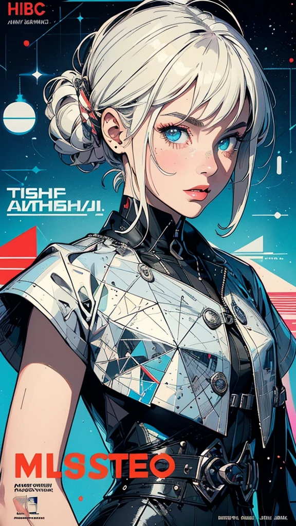 (((masterpiece, highest quality))),(((solo:1.2))),(((1girl:1.2))),32k wallpaper, very detailed, poster, vintage science fiction, 1960s,(((((geometric cinematic movie poster))))), (bauhaus), shape,(((abstract))), mid century modern, movie poster, vintage, Perfect Lady,1970's, halftone, speech bubble,(((portfolio,Close-up))),(((various angle))),(((bust up))),((highlight)),Vast landscape,((((heterochromia)))),(((complete. detailed face))),(((Extremely talented))),(((most complecated machine)))
