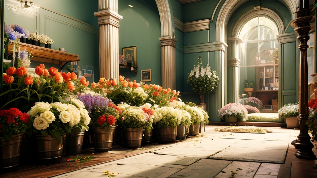 Oil painting style, Very light Rococo, Huge arched flower stand, full of flowers, railings, mottled light and shadow, with a soft dreamy atmosphere, Romanticism, Monet, Surrealism, chiaroscuro, motion blur --stylize 750 --niji 6 --ar 3:4Oil painting style, Very light green, Huge arched flower stand, full of flowers, railings, mottled light and shadow, with a soft dreamy atmosphere, Romanticism, Monet, Surrealism, chiaroscuro, motion blur --stylize 750 --niji 6 --ar 3:4,UHD, retina, masterpiece, anatomically correct, accurate, super detail, high details, award winning, highres, best quality, 16k, high quality