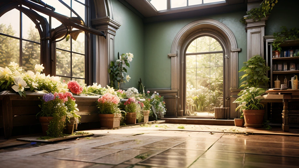 Oil painting style, Very light Rococo, Huge arched flower stand, full of flowers, railings, mottled light and shadow, with a soft dreamy atmosphere, Romanticism, Monet, Surrealism, chiaroscuro, motion blur --stylize 750 --niji 6 --ar 3:4Oil painting style, Very light green, Huge arched flower stand, full of flowers, railings, mottled light and shadow, with a soft dreamy atmosphere, Romanticism, Monet, Surrealism, chiaroscuro, motion blur --stylize 750 --niji 6 --ar 3:4，UHD, retina, masterpiece, anatomically correct, accurate, super detail, high details, award winning, highres, best quality, 16k, high quality