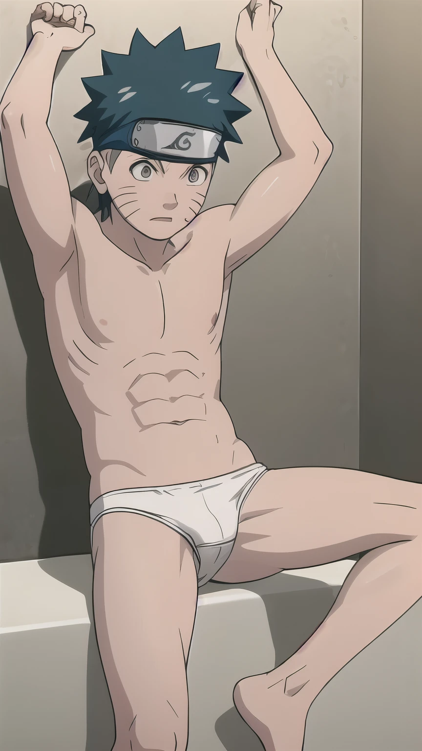 Naruto, shirtless, underpants, white brief, bathtub, s,