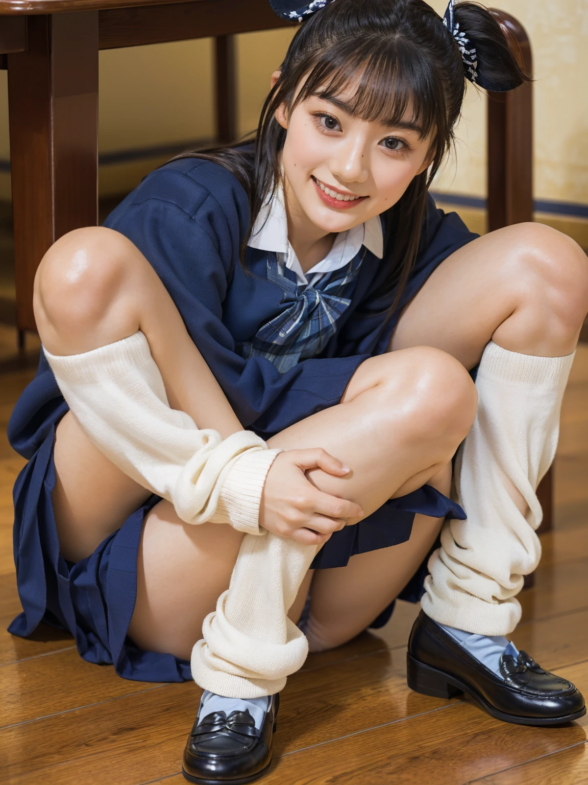 (photorealistic:1.4), best quality, masterpiece, raw 32k photo, (extremely detailed japanese beautiful girl), (extremely detailed eyes:1.2), (cute face:1.2), ultra-detailed, ultra high res, amazing, BREAK,sitting,
(school uniform:1.5), smile, (full body:1.2), detailed school girl, (disneyland:1.3), beautiful detailed girl, bangs, cute face, miniskirt,loafers, perfect legs, perfect hands,(open legs)