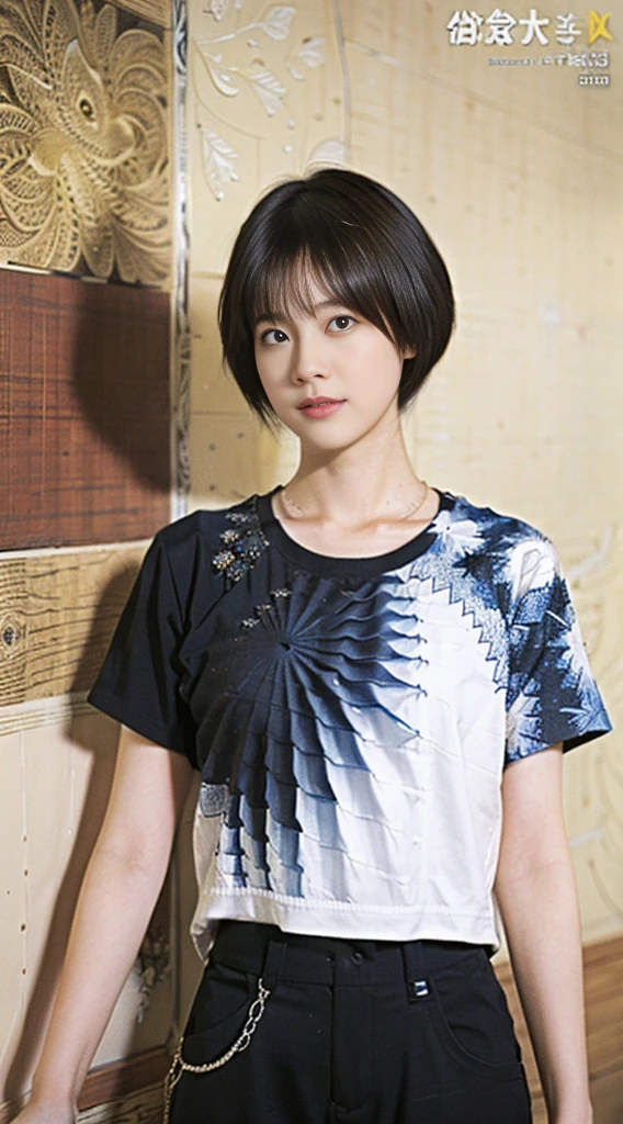 24
(short hair:1.23), (20 year old woman), (hyperrealistic), (masutepiece), (8KUHD), highlight the face (Fractal Art:1.23)
T-shirt, long pants (The room walls are fractal abstractions:1.23)