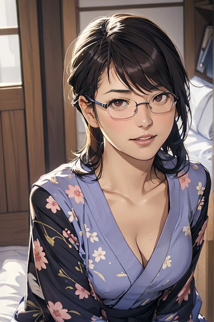 NSFW:2.0,masterpiece, 最high quality, high quality, High resolution, high quality texture, high quality shadows, High resolution, Beautiful details, Detailed CG, Detailed Texture, Realistic representation of face, Realistic, colorful, delicate, Cinematic Light, Side light, Lens flare, Ray Tracing, sharp concentrated, (1 Girl,concentrated:1.3), ( Intricate details, compensate, PureErosFaceV1:0.5), (細部まで美しいdelicateな顔, 緻密で美しいdelicateな瞳, Perfect Facial Proportions, Dense skin, Optimal ratio of four fingers to one thumb, Arms under chest, medium breasts, Wide Hips, Smooth upper abdomen, Tilt,in Japan ,middle hair ,wavy hair , Without hands, 30 years old,Brown eyes,Glasses,night,Hot spring inn,futon,tatami,Yukata,adultery,house wife, orgasm face,curvy,supright straddle, bich, sweat,missionary, 1boy, penis, lying, vaginal, pov, spread legs, sex, nsfw