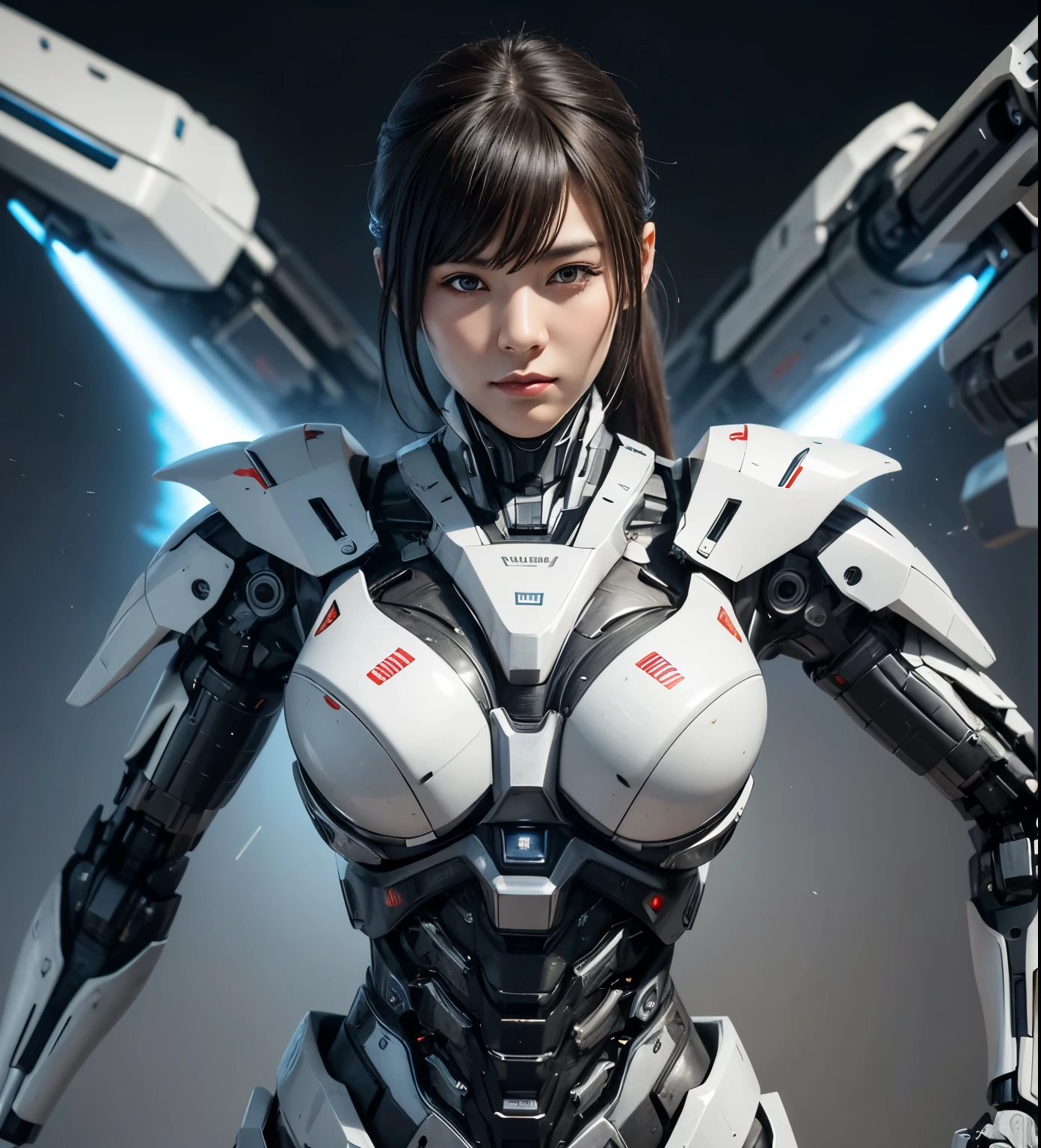 Textured skin, Super Detail, high details, High quality, Best Quality, hight resolution, 1080p, hard disk, beautiful,(War Machine),(Rocket Missile),Beautiful Cyborg Woman,Mecha Cyborg Girl,Battle Mode,Girl with a mecha body,A powerful cyborg woman, sleek and futuristic, with advanced mechanical augmentations that enhance her strength and capabilities.