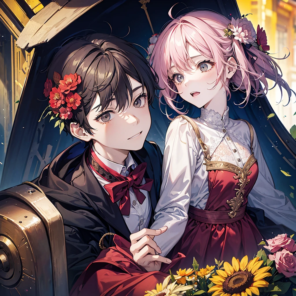 a couple boy and girl in Park