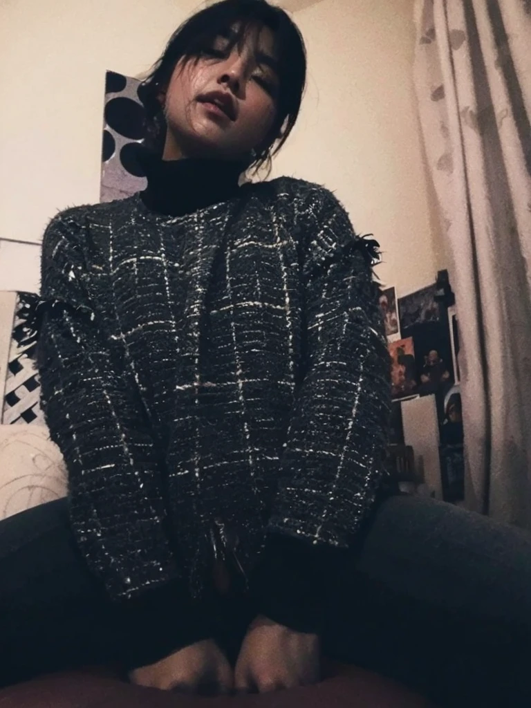Thick thighs, sweaty, glistening skin, covered in cum, drooling