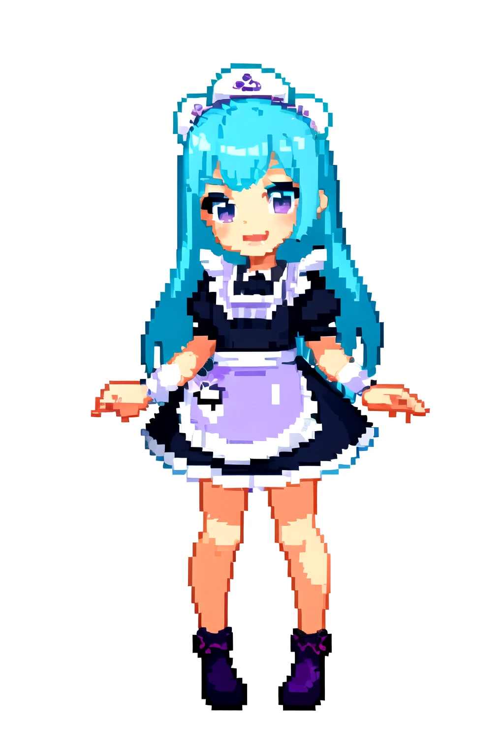 ((Highest quality)), ((masterpiece)), (detailed), One Girl,Gray Hair,Long Straight Hair,Idol,Purple maid outfit,cute,smile,The background is pastel purple,Idol