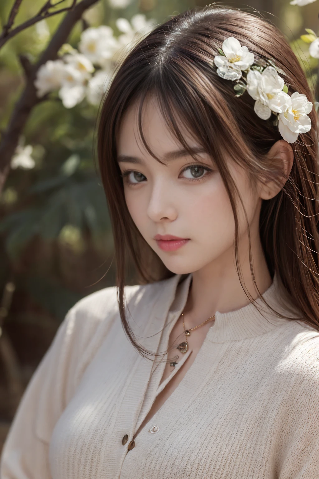 Mastepiece, Best Quality, Fine details, High resolution, 8K painting wallpaper, Perfect dynamic composition, Beautiful detailed eyes, (Symmetrical eyes:1.3)、Casual women&#39;s fashion,Very fashionable、Good fashion sense、Very short hair、Small breasts、Wearing clothes、Natural color lip, Bold sexy pose,A shy smile,Harajuku Style、20 year old girl、Cute、Stylish cafe、The background is blurred、portfolio、