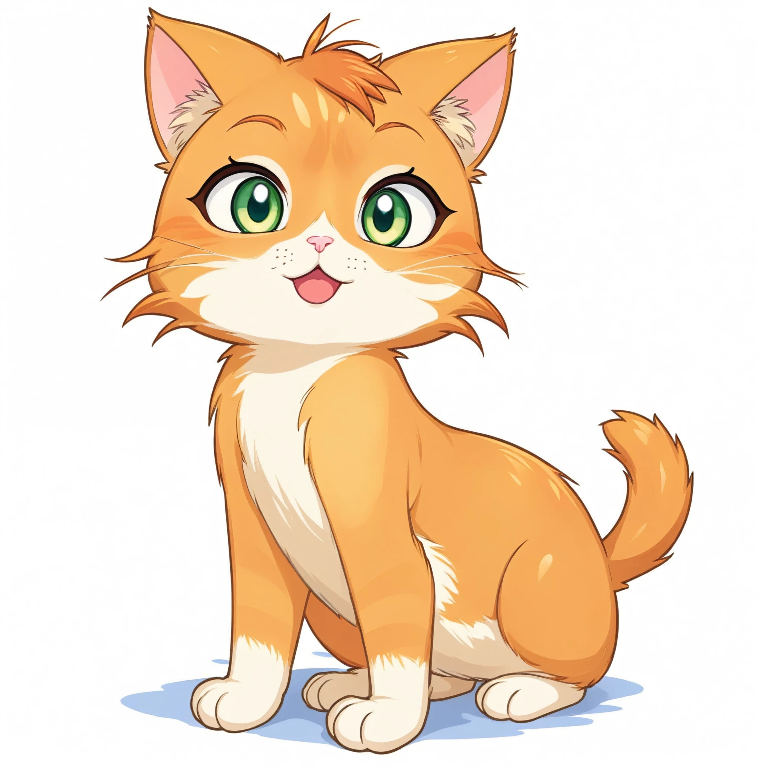 CAT , GINGER CAT, ORANGE CAT, CUTE, CARTOON CAT