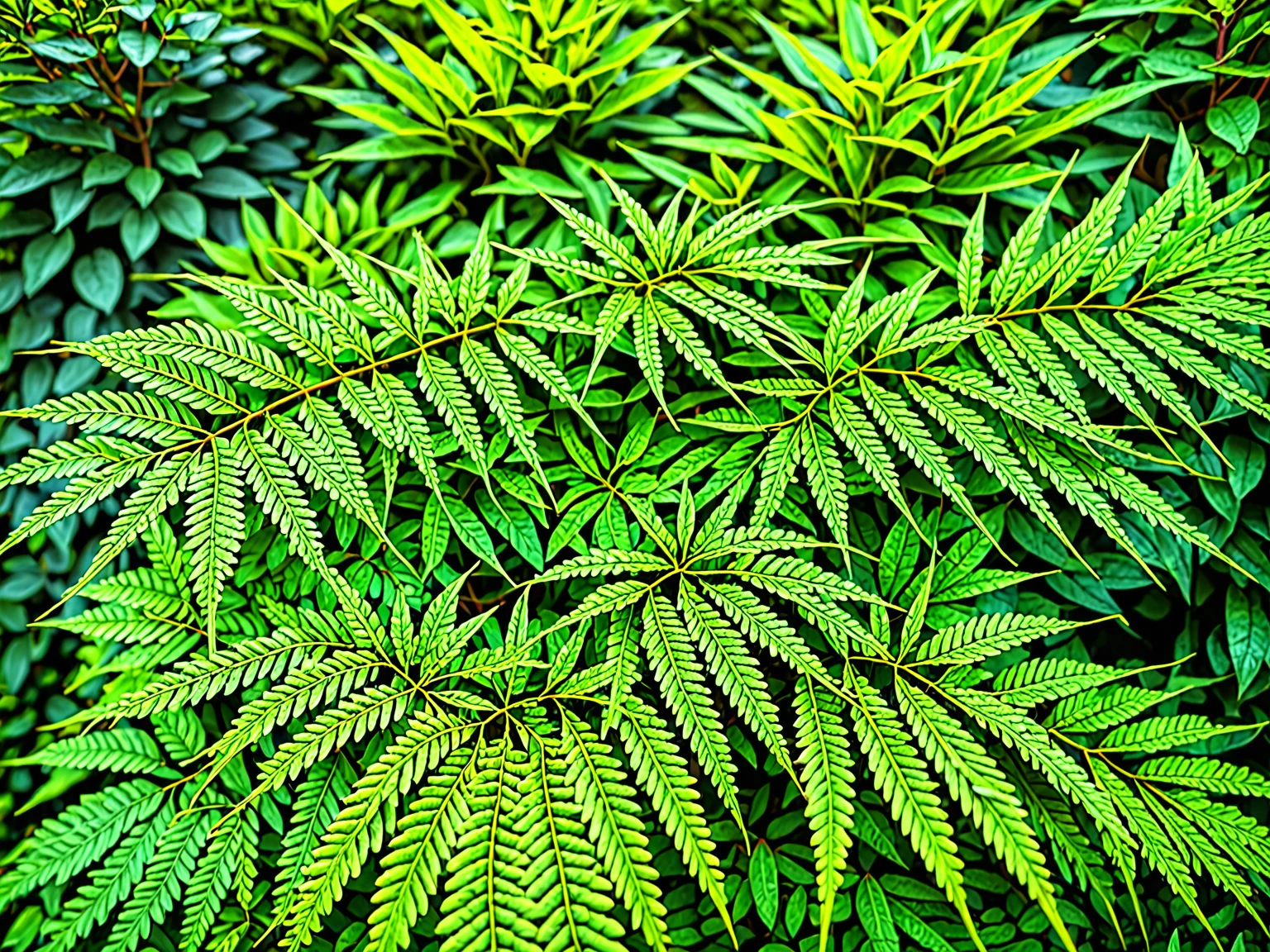 a macro photo of bushes and shrubs, detailed foliage, vivid colors, lush greenery, natural textures, intricate patterns, close-up perspective, high depth of field, natural lighting, soft shadows, photorealistic, 8k, high resolution, cinematic, award-winning photography