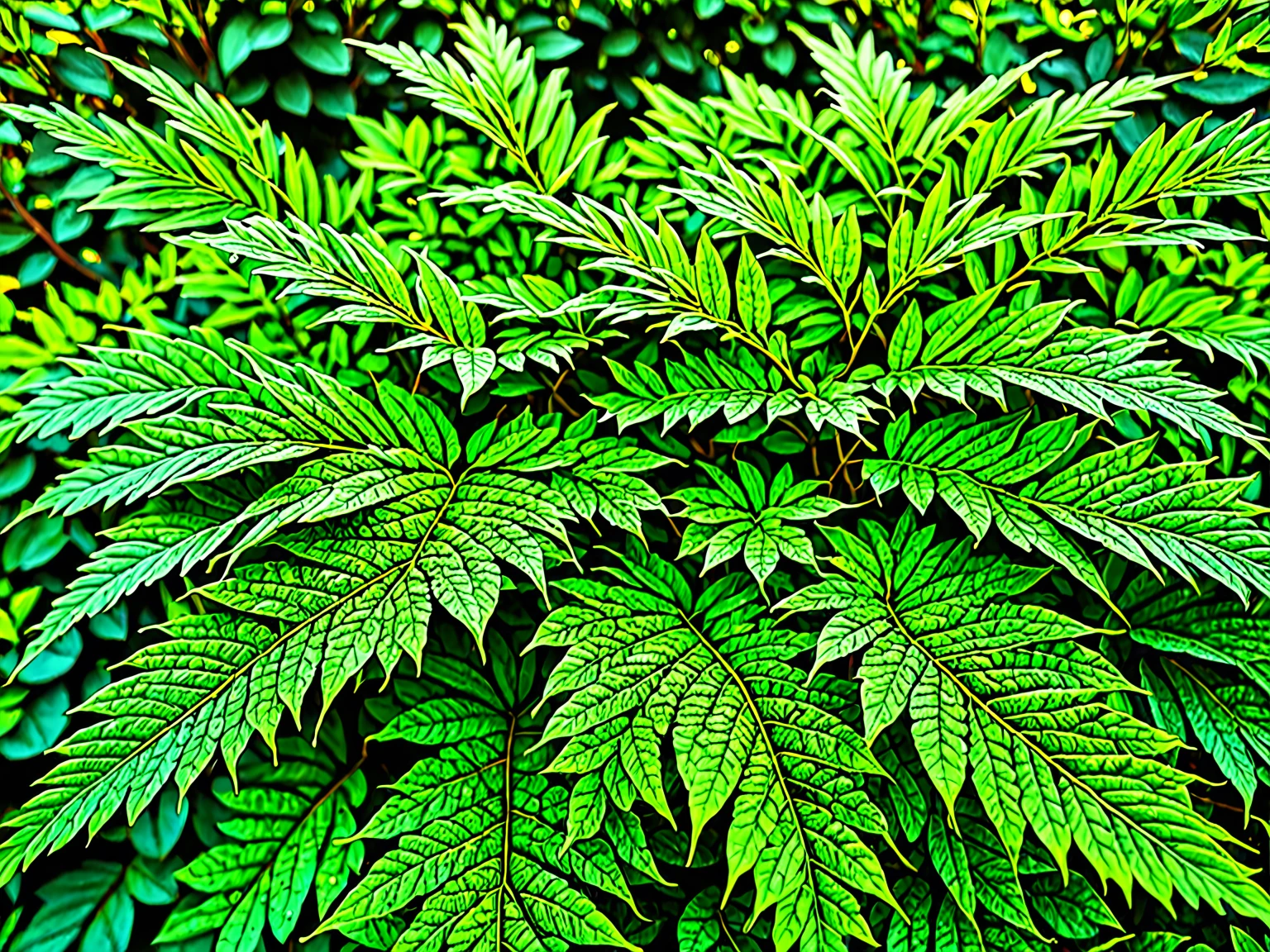a macro photo of bushes and shrubs, detailed foliage, vivid colors, lush greenery, natural textures, intricate patterns, close-up perspective, high depth of field, natural lighting, soft shadows, photorealistic, 8k, high resolution, cinematic, award-winning photography