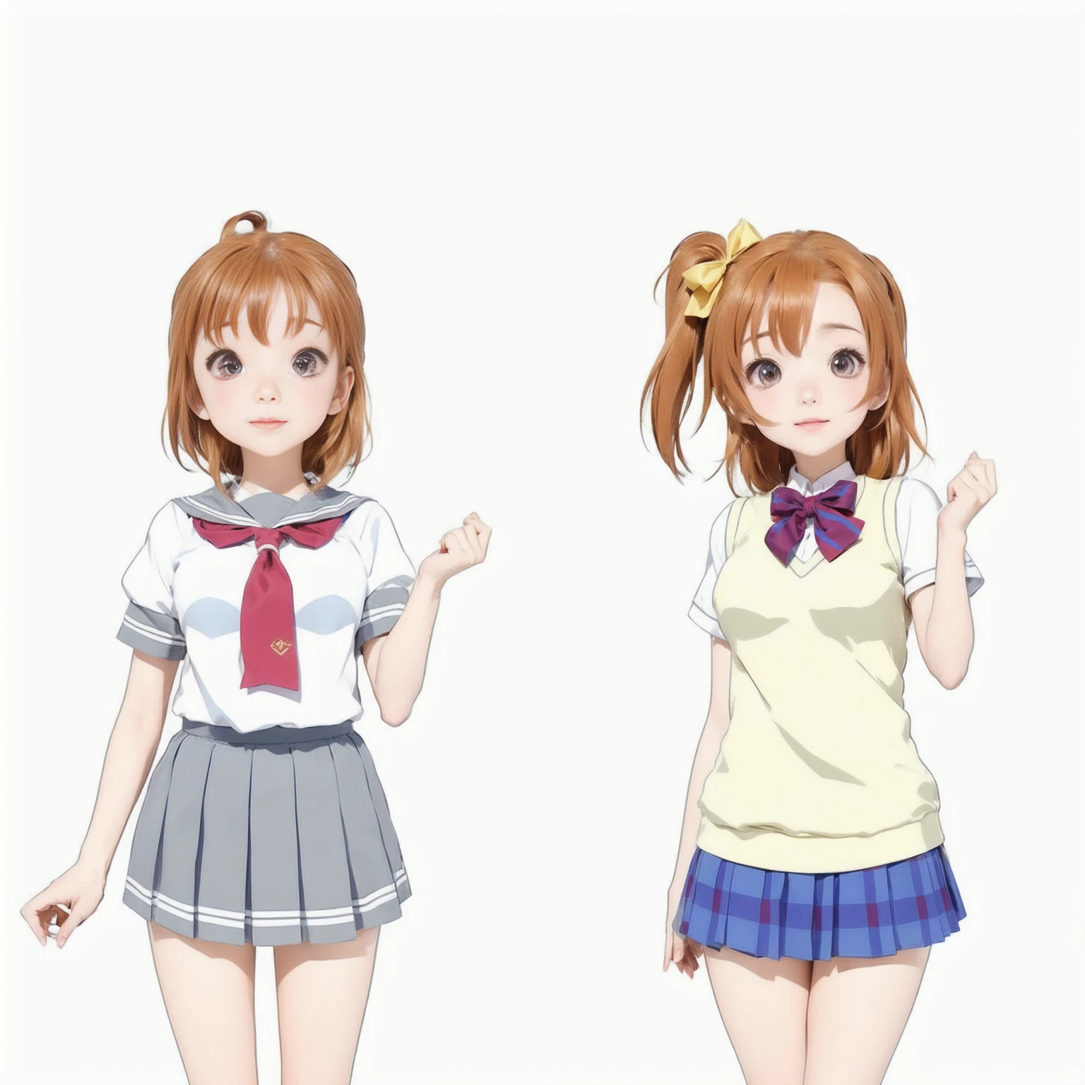 anime characters of a girl and a boy in school uniforms, in style of kyoto animation, official studio anime still, two beautiful anime girls, official anime still, hololive, kyoani, anime cgi style, twintails, rei hiroe, anime girls, still from tv anime, kawaii hq render, kyoto animation still, yuruyuri, various pose