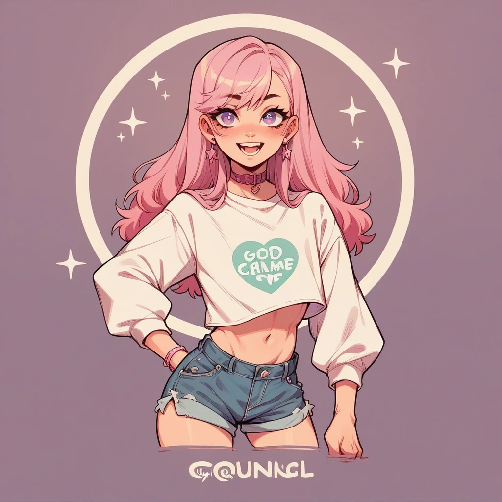 create a round logo without text it should look young, dynamic, goal-oriented, creative, feminine and use pastel colors 
in purple and pink, the background should be white