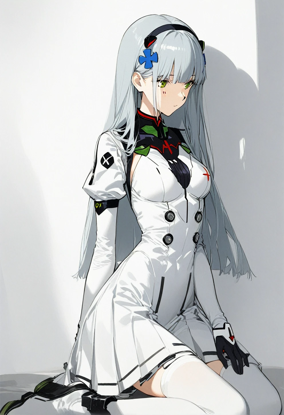 1girl, hk416 \(midnight evangelion\) \(girls' frontline\), girls' frontline, masterpiece, best quality