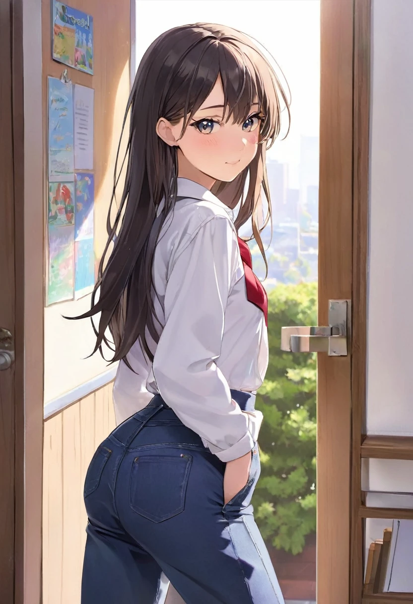 High school girl in pants