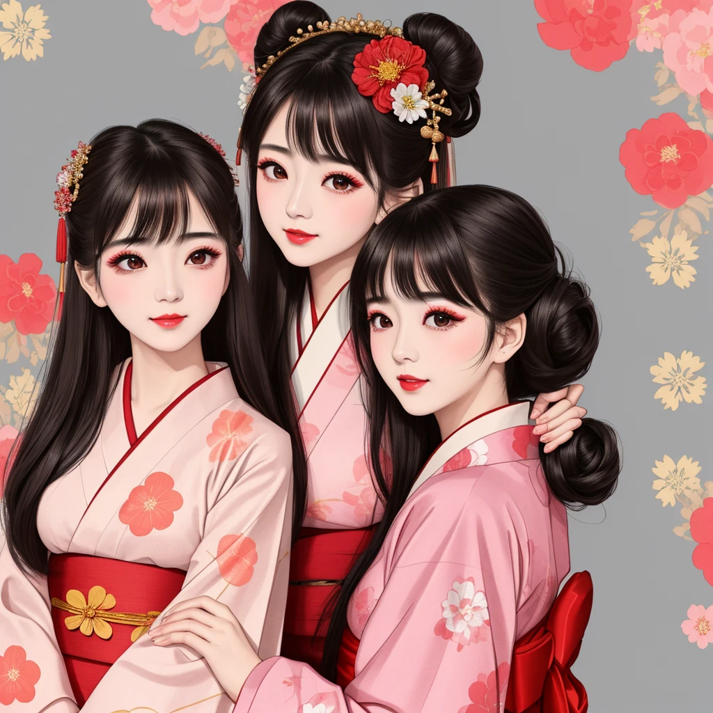 Each has a different expression2People and sisters、(2 girls)、⦅Dancing traditional arts with grace)、((Big Breasts、Small Face、Not exposed))、Highest quality、masterpiece、(Black Hair、Bun Hair)、Brown Eyes、⦅Wide angle、Angle from above the waist、雑誌の表紙のPause、Their gazes are different, gazing into the distance⦆、(8K High Quality、masterpiece、High resolution、Realistic and beautiful light and shadow、(Highest quality)、(High Resolution)、(Very delicate and beautiful)、(Beautiful 8k face)、(With a smile、Beautiful eyes)、(Clear skin)、(Soft hair)、(8Head to Body)、(A Japanese-style yukata kimono with red, pink, orange and blue floral patterns on a white background, interspersed with gold powder、Wearing a yukata2Beautiful Japanese girls)、((Tanabata decoration background))、((Small Face))、(arms up)、Thin and small nose、(Red lipstick)、(Make your cheeks red)、(Glossy skin)、((Ink painting style))、Very thin eyebrows、Overall ultra-high image quality、(She is wearing maiko-style makeup.)、Whitening、Long and beautiful eyelashes、Glowing Skin、(Red cheeks),Straight nose、masterpiece、Highest quality、whole body、 Eyebrows visible through hair、Bun Hair、Grin、Gal、コGal、Viewer's Eyes、Plaid、Stylish、woman、fine、Pause、
Waiting to start