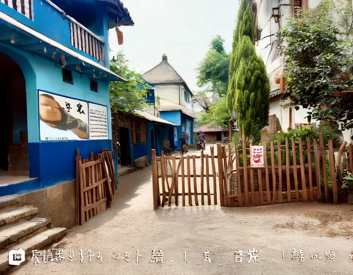 there is a man riding a bike down a dirt road, taken in the early 2020s, in a village, with village, evening time, small village, police station, deep image, photo taken in 2 0 2 0, old village, background image, clean image, in a village street, village, historical image, beautiful image
