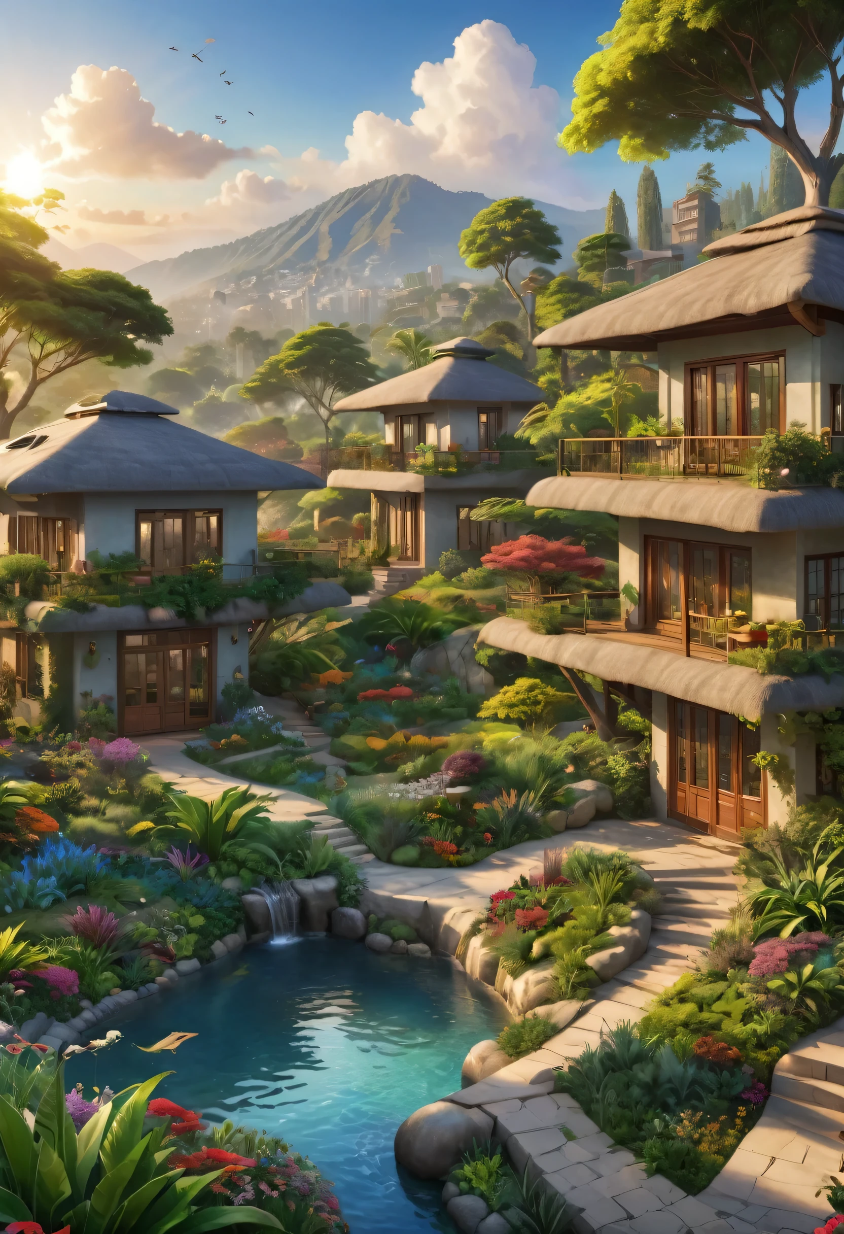 Best quality at best,4K,8K,A high resolution,tmasterpiece:1.2,Utopian,Equal,and harmony,unified,california,lindo cenario,Vibrant colors,diverse community,Peaceful atmosphere,Happy environment,sustainable living,Innovative architecture,future-tech,Healthy lifestyle,fair distribution of resources,Utopian society,Cooperation mentality,Abundant nature,serene gardens,Architectural marvel,ideal community,Peaceful cohabitation,Contentment and happiness,Enterprising mentality,Utopian vision,All-round development,fair chance,dignity for all,Celebrate diversity,everyone has equal rights,Vibrant cultural exchange,Environmental awareness,clean green energy,Creative expression,freedom of thought,Artistic talent,Harmonious cohabitation,prosperity for all,empathy and compassion,utopian ideal,harmonious relationship.