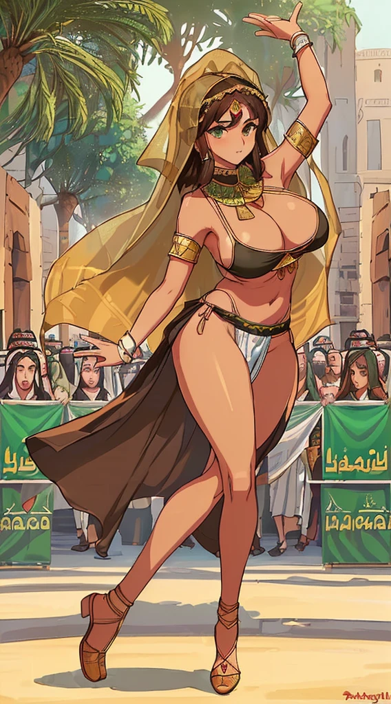 ((cute woman)) ((skinny ((shortlegged)) stature)), (extreme low chest) ((narrowly sleek and overwhelmingly heavy breasts)) ((((gigantic [vast sagging] udders)))), ((((exhibitionist)))) ((medieval ((arav dancer)))), ((brunette hair), (((pubic hair))), ((brown tanned skin)), (radiant [green] eyes)), (veil) (sarong), (((lewd indecently erotic dancing)), ((((curious crowd of people)))), (outdoors) at ((((medieval arab village))))