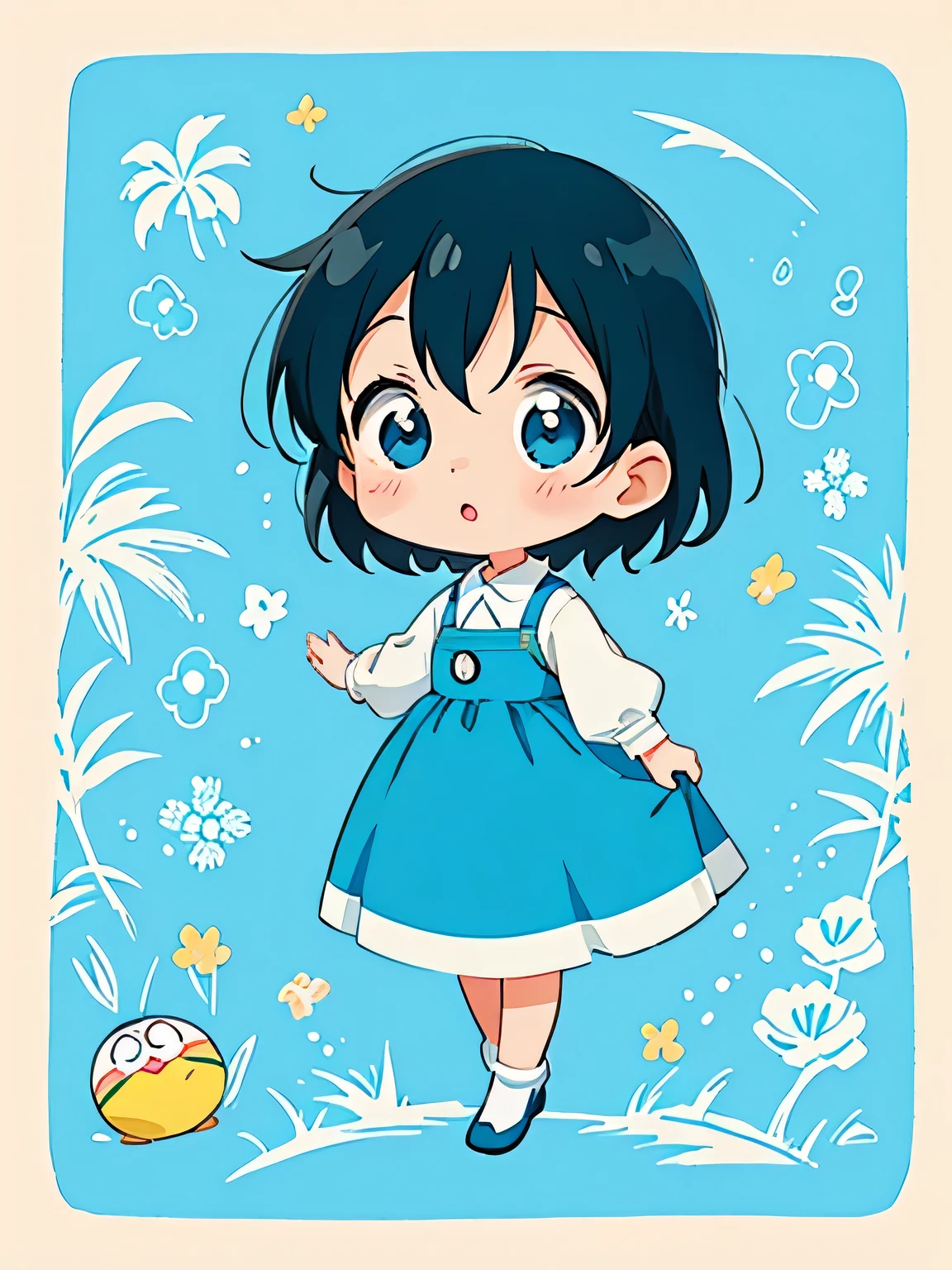 Seizo Watase style、Kawaii Design, most beautiful girl ever、Chibi, (((expedition)))、Doraemon, Blue Earth