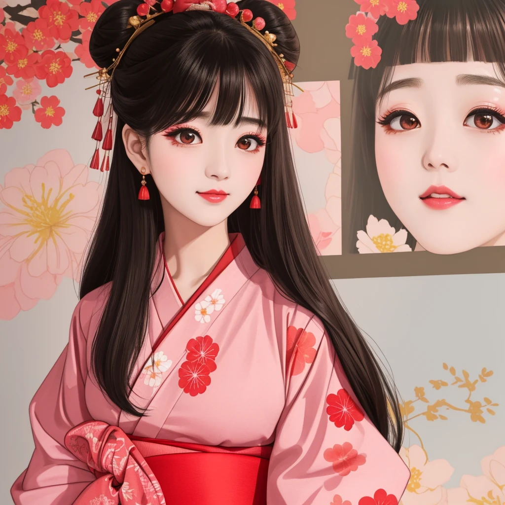 Each has a different expression２People and sisters、(２ girls）、｟Dancing traditional arts with grace)、((Big Breasts、Small Face、Not exposed))、Highest quality、masterpiece、（Black Hair、Bun Hair）、Brown Eyes、｟Wide angle、Angle from above the waist、雑誌の表紙のPause、Their gazes are different, gazing into the distance｠、(８K High Quality、masterpiece、High resolution、Realistic and beautiful light and shadow、(Highest quality)、(High Resolution)、(Very delicate and beautiful)、(Beautiful 8k face)、(With a smile、Beautiful eyes)、(Clear skin)、(Soft hair)、(８Head to Body)、(A Japanese-style yukata kimono with red, pink, orange and blue floral patterns on a white background, interspersed with gold powder、Wearing a yukata２Beautiful Japanese girls)、((Tanabata decoration background))、((Small Face))、(arms up)、Thin and small nose、（Red lipstick）、（Make your cheeks red）、（Glossy skin）、((Ink painting style))、Very thin eyebrows、Overall ultra-high image quality、（She is wearing maiko-style makeup.）、Whitening、Long and beautiful eyelashes、Glowing Skin、（Red cheeks）,Straight nose、masterpiece、Highest quality、whole body、 Eyebrows visible through hair、Bun Hair、Grin、Gal、コGal、Viewer&#39;s Eyes、Plaid、Stylish、woman、fine、Pause、
Waiting to start 

