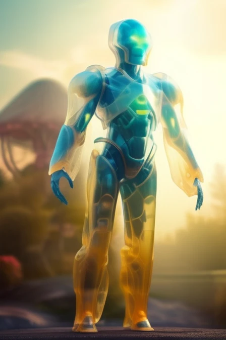 An extra terrestrial creature, with jelly like body, has hexagon pattern of skin relective, no mouth but has eyes , extremely intelligent beings, 