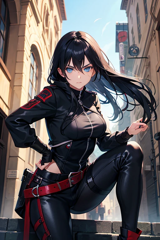 21 year old assassin with black hair and blue eyes