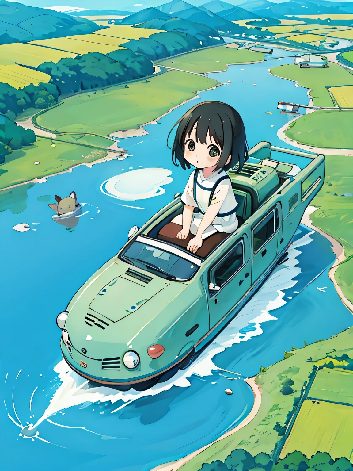 Seizo Watase style、Kawaii Design, most beautiful girl ever、Chibi, (((expedition)))、Totoro, Blue Earth, Cat Bus