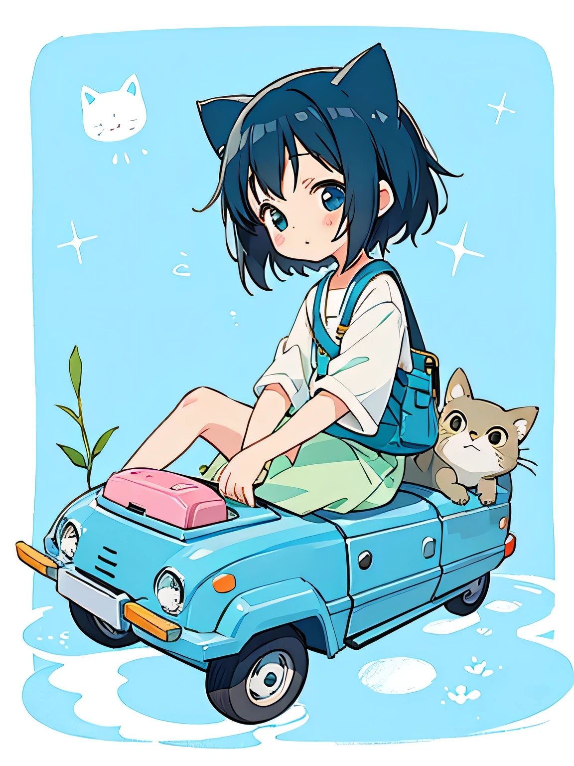 Seizo Watase style、Kawaii Design, most beautiful girl ever、Chibi, (((expedition)))、Totoro, Blue Earth, Cat Bus