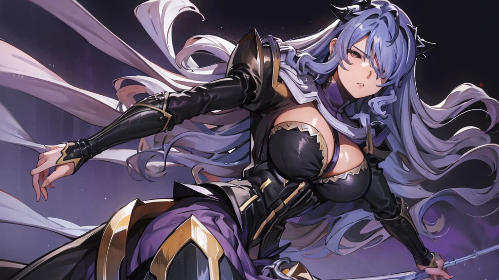 Camilla, pit Black hair, Camilla's hairstyle, Huge hairstyle, big and Round buson, Sattelizer's's clothes,angry face, gorgeous chunky body, angry Shout, Sattelizer's Clothes, Very large hair, large skirt