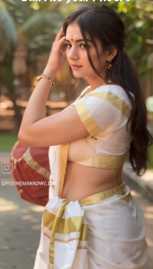 Pale girl in saree,big breasts,chuby navel,love handles,big ass