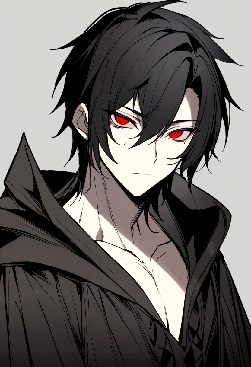 1boy, white boy, white boy, pale skin, ((gray skin)),eighteen years old, white skin, male focus, no wrinkles, (((black hair)), 【Feature】Black Sclera, green eyes, earring, wearing evil and dark black, skull in armor