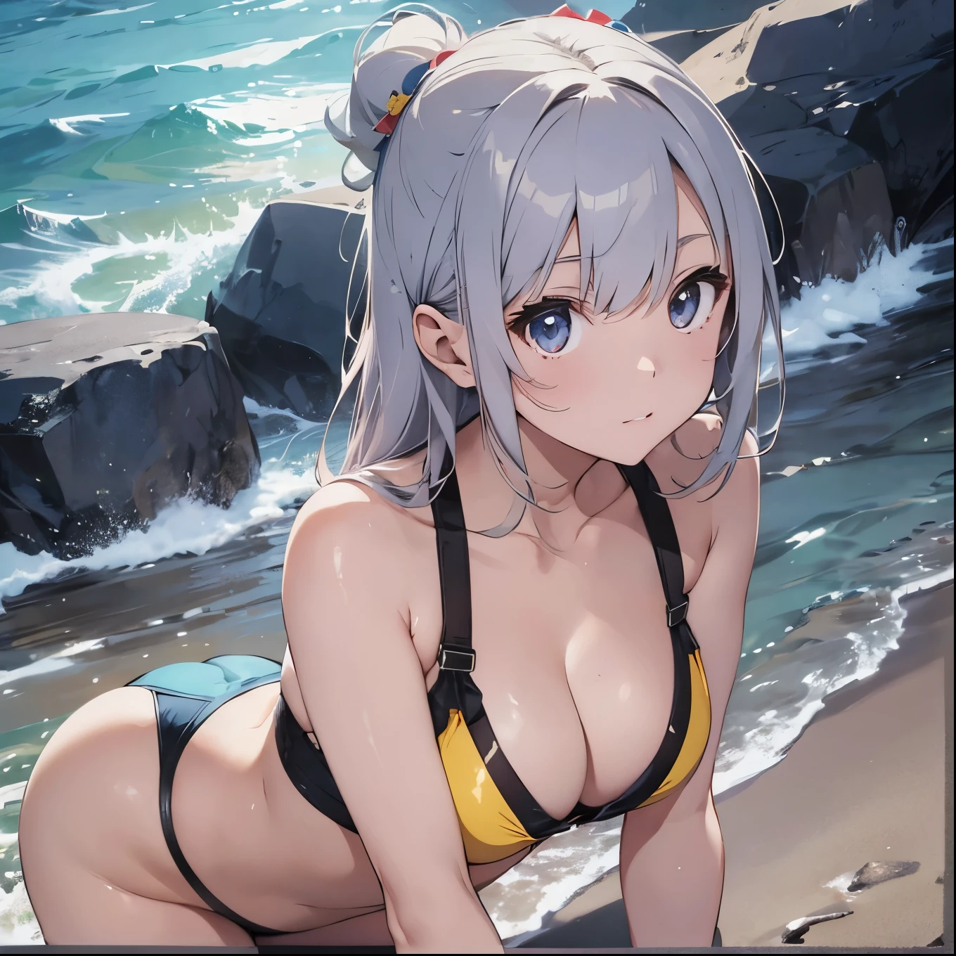 Silver-haired girl drawn in high resolution Japanese anime style、whole body、Women in yellow bikinis taking photos on a deserted beach, model bikini, , Young and cute gravure idol, Posing together in a bra, Russian and Japanese mix, sakimichan, Asian woman, Wear a swimsuit, that&#39;that&#39;that&#39;that&#39;that&#39;that&#39;that&#39;that&#39;that&#39;that&#39;that&#39;that&#39;that&#39;that&#39;that&#39;that&#39;that&#39;that&#39;It&#39;s hot with the shining sun, Japanese Model, Cute Core, sakimichan HDRI, Young Gravure Idol, Chubby