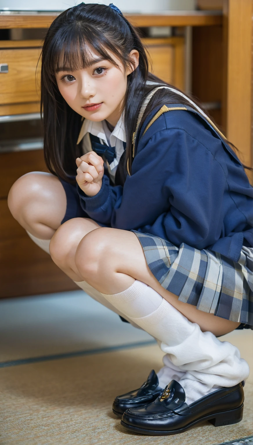 (photorealistic:1.4), best quality, masterpiece, raw 32k photo, (extremely detailed japanese beautiful girl), (extremely detailed eyes:1.2), (cute face:1.2), ultra-detailed, ultra high res, amazing, BREAK,(squatting),
(school uniform:1.5), (full body:1.2), detailed school girl, (disneyland:1.3), beautiful detailed girl, bangs, cute face, miniskirt,loafers, a girl