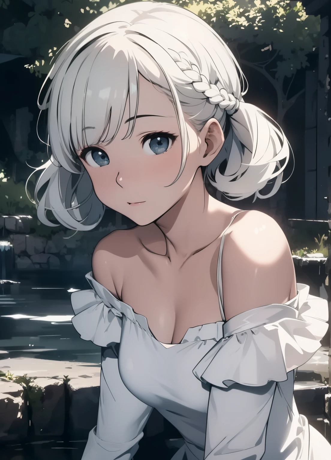 (masterpiece、Highest quality、Highest quality、Official Art、Beautiful and beautiful:1.2)、(One girl:1.3)Hatsune Miku、Twin tails,Beautiful breasts,Bright expression、Younger, brighter, whiter skin、Best Looks、Blonde reflection、Platinum blonde hair with dazzling highlights、Shiny bright hair,、Super long, silky straight hair、Shiny beautiful bangs、輝く透明な魅力的な大きな青いeye、A very beautiful, lovely and cute girl、Ample breasts,美しい細かいeye, Beautifully detailed nose,(( whole body:1.5)),eye元を強調するメイク、,(A woman like Joan of Arc)、Royal Style,Comic book style, , Scattered beneath the surface, Glamorous decoration, Nature background, 超Realistic, ((Cinematic)), Dramatic lighting, Tabletop、((off-the-shoulder white shirt dress:1.4))、((Fight on the battlefield))、(Loose and fluffy perm:1.4)、One Girl、((Bob Hair:1.3))、Ultra-realistic 8K CG, perfectionな顔, perfection, clean, Tabletop, Professional artwork, Famous works of art, perfectionな顔, Beautiful Face, 美しいeye, ((perfectionな女性の体)), alone,(Immersive atmosphere, Chiaroscuro:1.5,Bright light:1.2,Bright lighting),(blush:0.5),A captivated look,Very detailed_eye,Thick thighs,Big Breasts,Beautifully detailed backgrounds,Depth of written boundary,Realistic:1.3, Long Shot,Sitting, whole body, (Ambient Light:1.3),(Cinematic composition:1.3),(Neon Light:0.1),(Hmph:0.1),Accent lighting, pantyhose,((Dynamic Pose))、(Fascinate boldly:1.5)