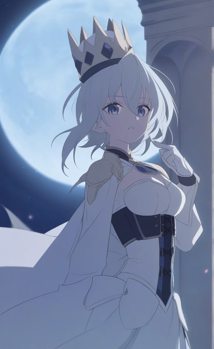1girl solo 1girl, aboutm \(about:zero\), about:zero kara hajimeru isekai seikatsu corset ivory tower blue moon wasteland-highabouts absurdabouts best-quality safe masterpiece