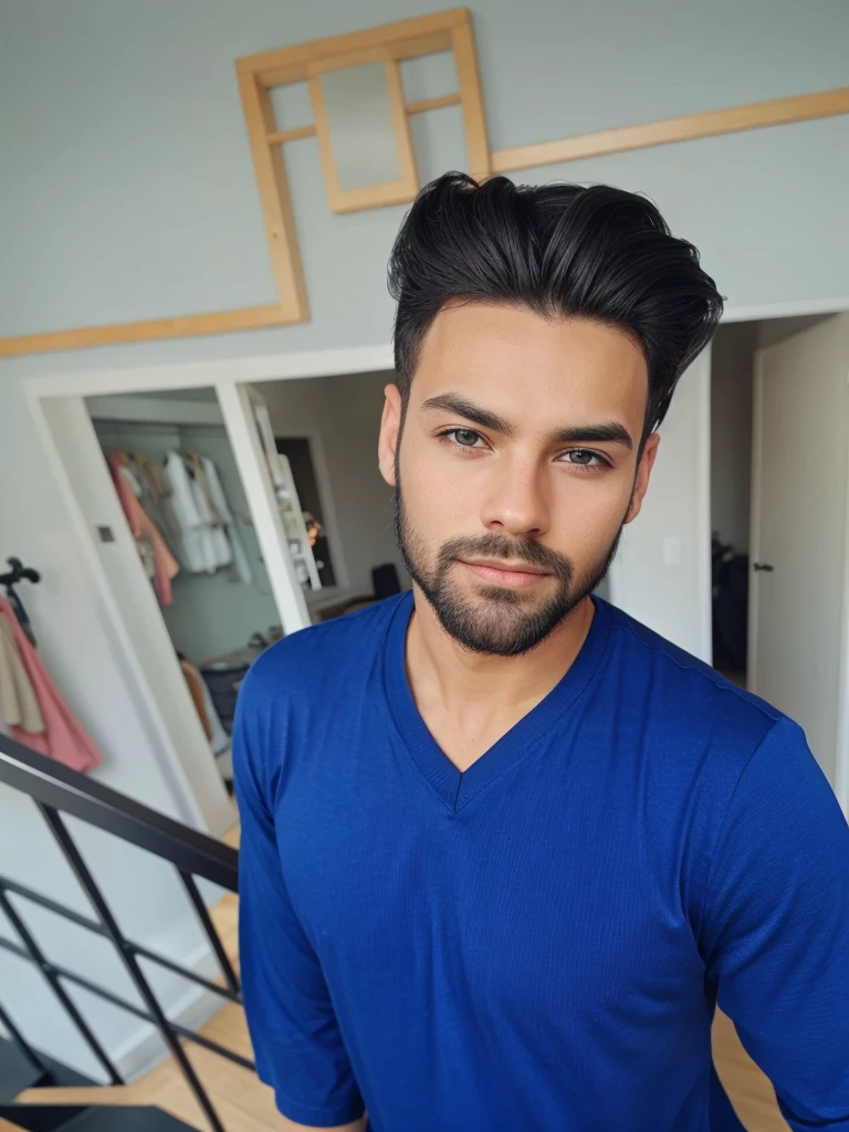 Black t-shirt hairstyle