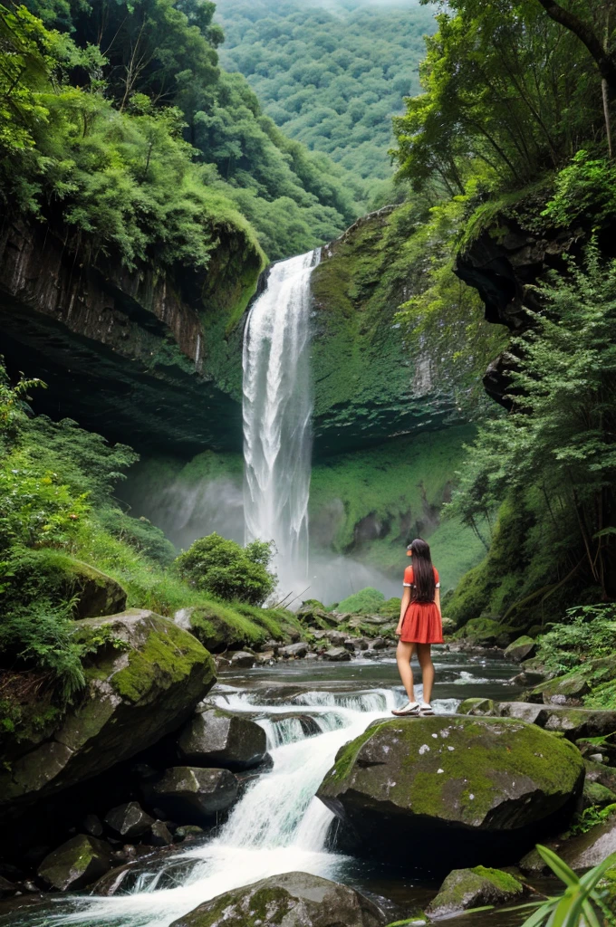 Waterfall green mountain 