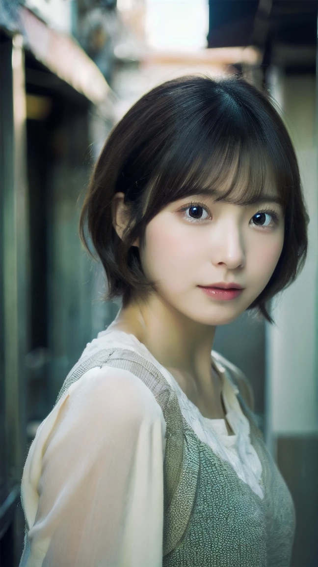 Portraiture, (Ultra-high resolution:1.2), Japan Idol Girl, short hair, Bedroom,