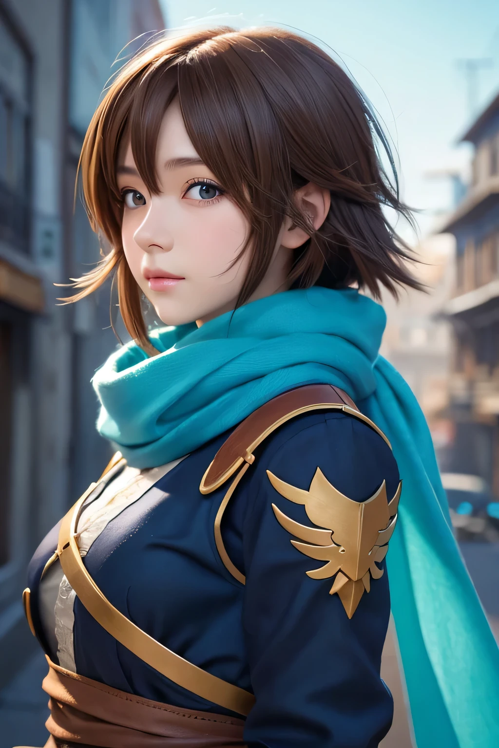 Anime boy with blue scarf and brown hair, 2. 5d cgi anime fantasy art, Genuine, Digital anime art, Detailed Digital anime art, Hero 2d Doujinshi Art, Premium Digital anime art, Artgerm details, Profile image 1024px, Fantasy-style anime, Premium Anime Digital Art, 4K Manga Wallpapers, 8k, Highest quality, masterpiece: 1.2, Pixel Avatar Style,