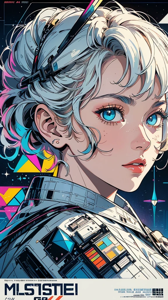 (((masterpiece, highest quality))),(((solo:1.2))),(((1girl:1.2))),32k wallpaper, very detailed, poster, vintage science fiction, 1960s,(((((geometric cinematic movie poster))))), (bauhaus), shape,(((abstract))), mid century modern, movie poster, vintage, Perfect Lady,1970's, halftone, speech bubble,(((portfolio,Close-up))),(((various angle))),(((bust up))),((highlight)),Vast landscape,((((heterochromia)))),(((complete. detailed face))),(((Extremely talented))),(((most complecated machine))),((Overall colorfully))